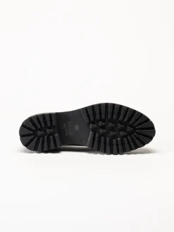 Dasia - Lita - Svarta pennyloafers i skinn