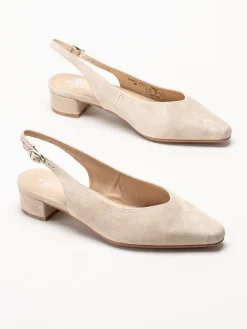 Dasia - Verbena - Beige slingback pumps i mocka