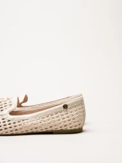 Duffy - Beige flätad loafers
