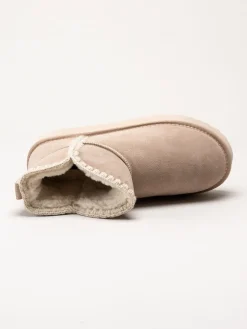 Duffy - Beige varmfodrade platåboots i mocka