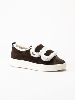 Duffy - Leuca Uno - Mörkbruna sneakers i mocka