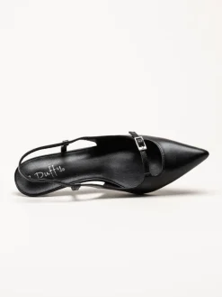 Duffy - Pomezia - Svarta slingback pumps med taxklack