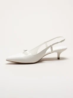 Duffy - Pomezia - Vita slingback pumps med taxklack