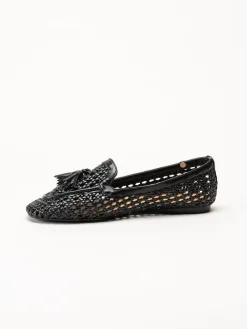 Duffy - Svarta flätade loafers
