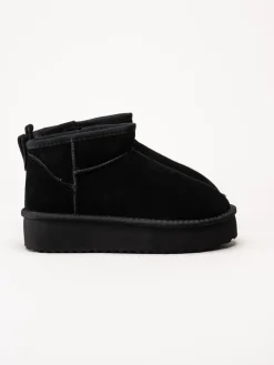 Duffy - Svarta fodrade boots i mocka