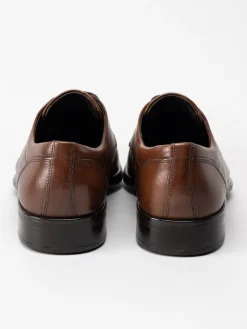 Ecco - Citytray M derby - Mörkbruna snörskor i skinn