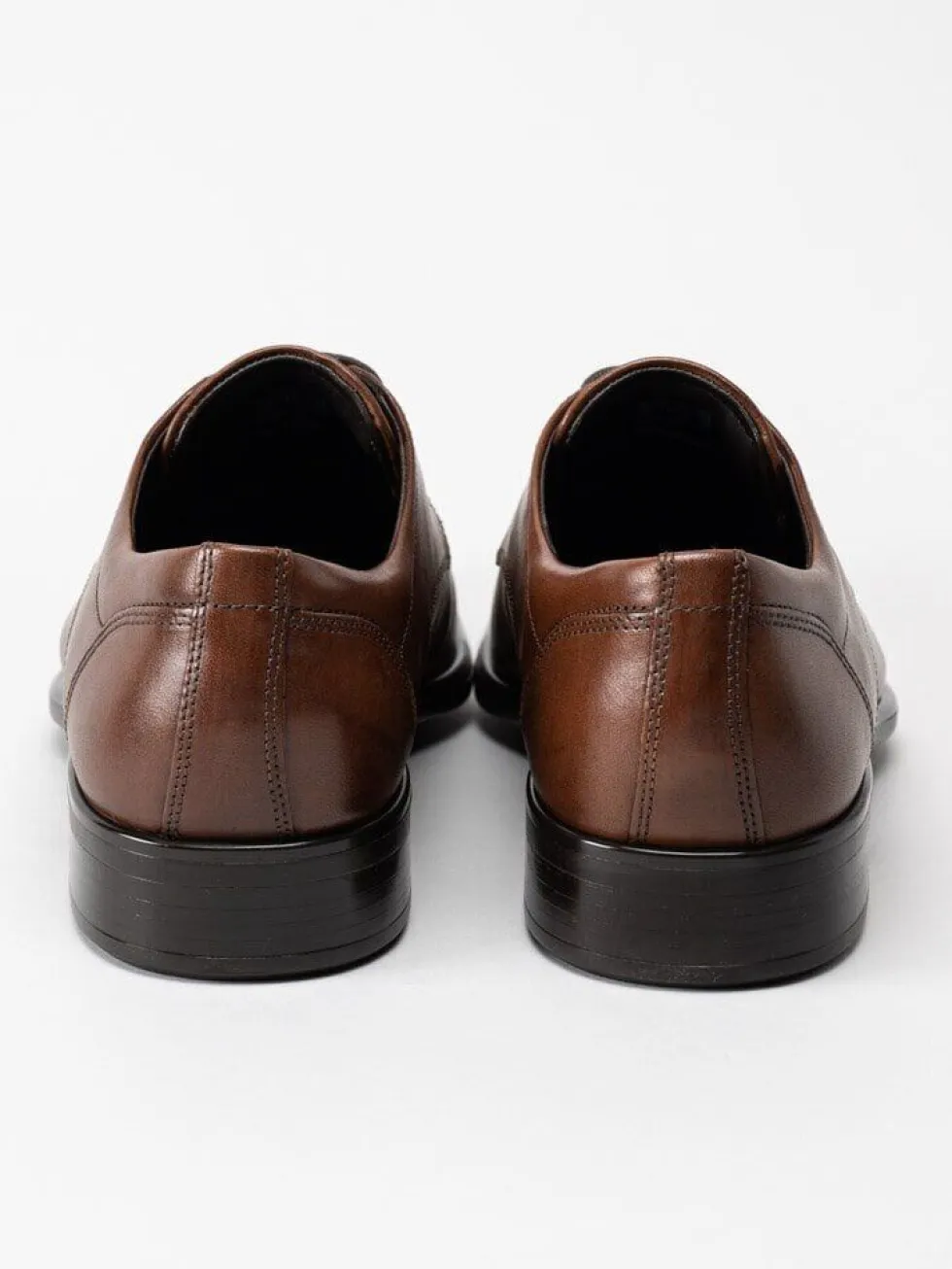Ecco - Citytray M derby - Mörkbruna snörskor i skinn