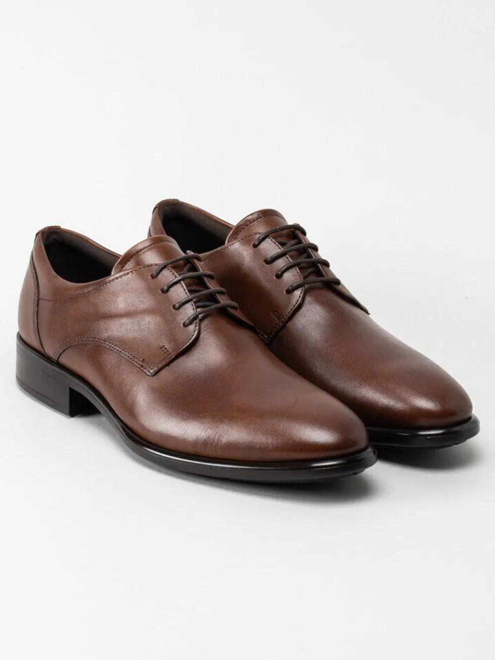Ecco - Citytray M derby - Mörkbruna snörskor i skinn