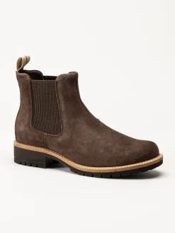 Ecco - Elaina - Mörkbruna chelsea boots i mocka