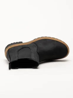 Ecco - Elaina - Svarta chelsea boots i oljad nubuck