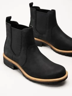 Ecco - Elaina - Svarta chelsea boots i oljad nubuck
