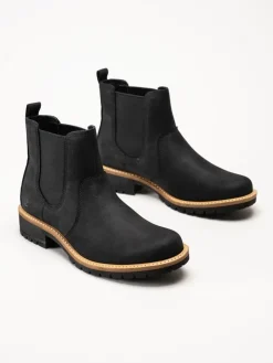 Ecco - Elaina - Svarta chelsea boots i oljad nubuck