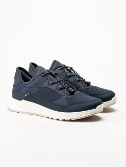 Ecco - Exostride W Low Gtx - Mörkblå sneakers i mesh