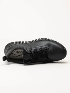 Ecco - Gruuv Sneaker Lea GTX - Svarta skinnsneakers med Gore-Tex