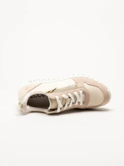 Ecco - Gruuv W Side Zip Lace - Ljusrosa sneakers i nubuck