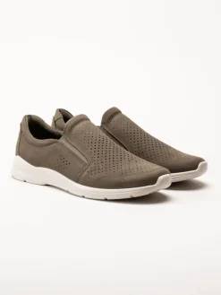 Ecco - Irving - Gröna slip on skor i nubuck