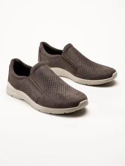 Ecco - Irving Slip On Perf - Bruna slip on sneakers i nubuck