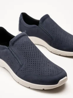 Ecco - Irving Slip On Perf - Mörkblå slip on sneakers