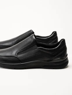 Ecco - Irving - Svarta slip on promenadskor i skinn