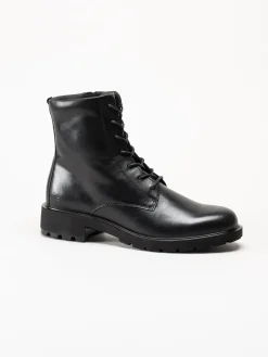Ecco - Metro Vienna Lace Boot - Svarta kängor i skinn