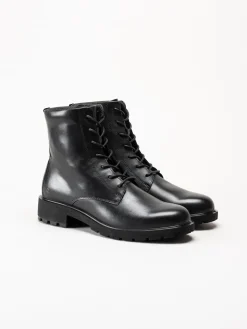 Ecco - Metro Vienna Lace Boot - Svarta kängor i skinn