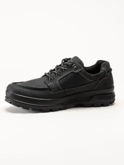Ecco - Rugged Track WP - Svarta waterproof promenadskor i oljat skinn