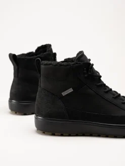 Ecco - Soft 7 Tred Mens GTX - Svarta fodrade kängor med Gore-Tex