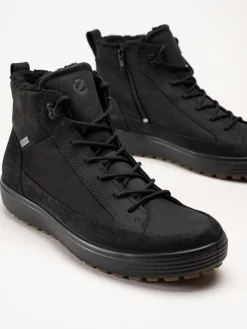 Ecco - Soft 7 Tred Mens GTX - Svarta fodrade kängor med Gore-Tex
