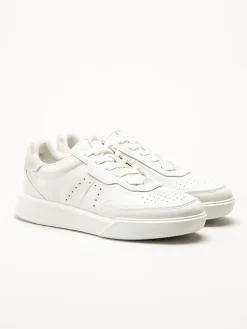 Ecco - Steet Court - Vita sneakers i skinn