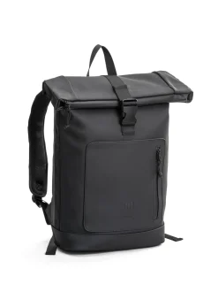 Escape - Rolltop Dull Rubber - Svart ryggsäck i vattenavstötande PU