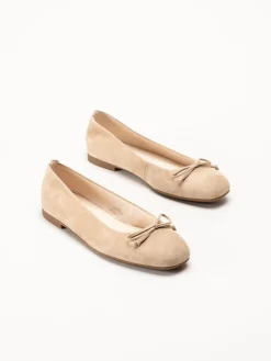 Gabor - Beige ballerinaskor i mocka