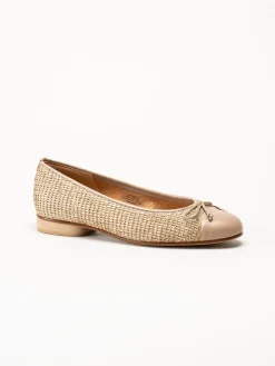 Gabor - Beige ballerinaskor i skinn