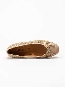 Gabor - Beige ballerinaskor i skinn