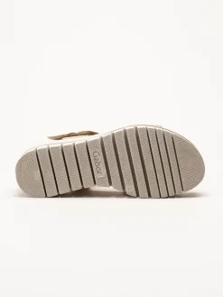 Gabor - Beige platåsandaler i mocka