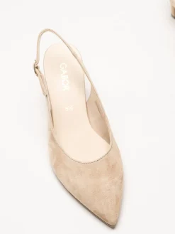 Gabor - Beige slingback pumps i mocka