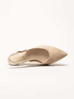 Gabor - Beige slingback pumps i mocka