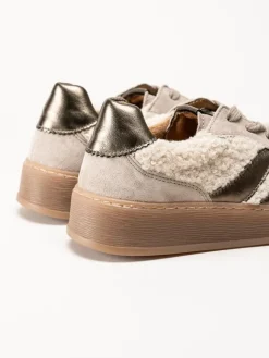 Gabor - Beige sneakers i mocka och teddy