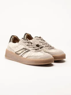 Gabor - Beige sneakers i mocka och teddy