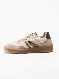 Gabor - Beige sneakers i mocka och teddy