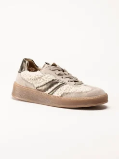 Gabor - Beige sneakers i mocka och teddy