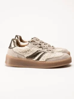 Gabor - Beige sneakers i mocka och teddy