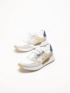 Gabor - Beige sneakers i skinn och mocka