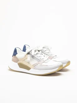Gabor - Beige sneakers i skinn och mocka