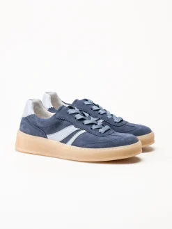 Gabor - Blå sneakers i mocka