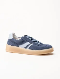 Gabor - Blå sneakers i mocka
