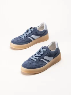 Gabor - Blå sneakers i mocka