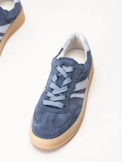 Gabor - Blå sneakers i mocka