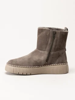 Gabor - Grå ullfodrade boots i mocka