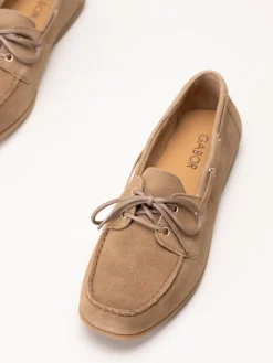 Gabor - Ljusbruna loafers i mocka
