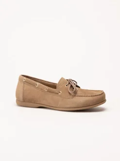 Gabor - Ljusbruna loafers i mocka